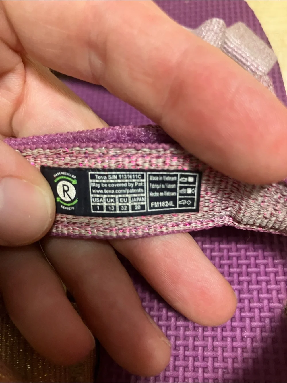Teva Kids Purple and Pink Adjustable Strap Sandals